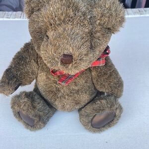Gund Vintage Jointed Teddy Bear Dark Brown Plush Stuffed Animal 1982